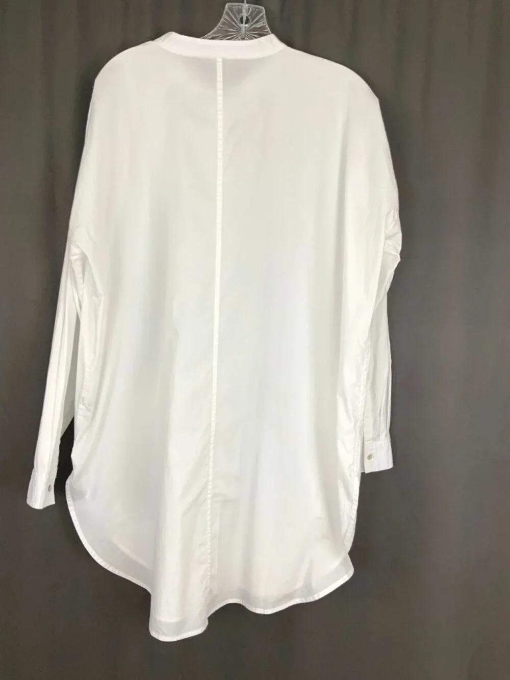 Eileen Fisher White Poplin Long Sleeve Tunic Shirt Button Up Sz L - Picture 11 of 16